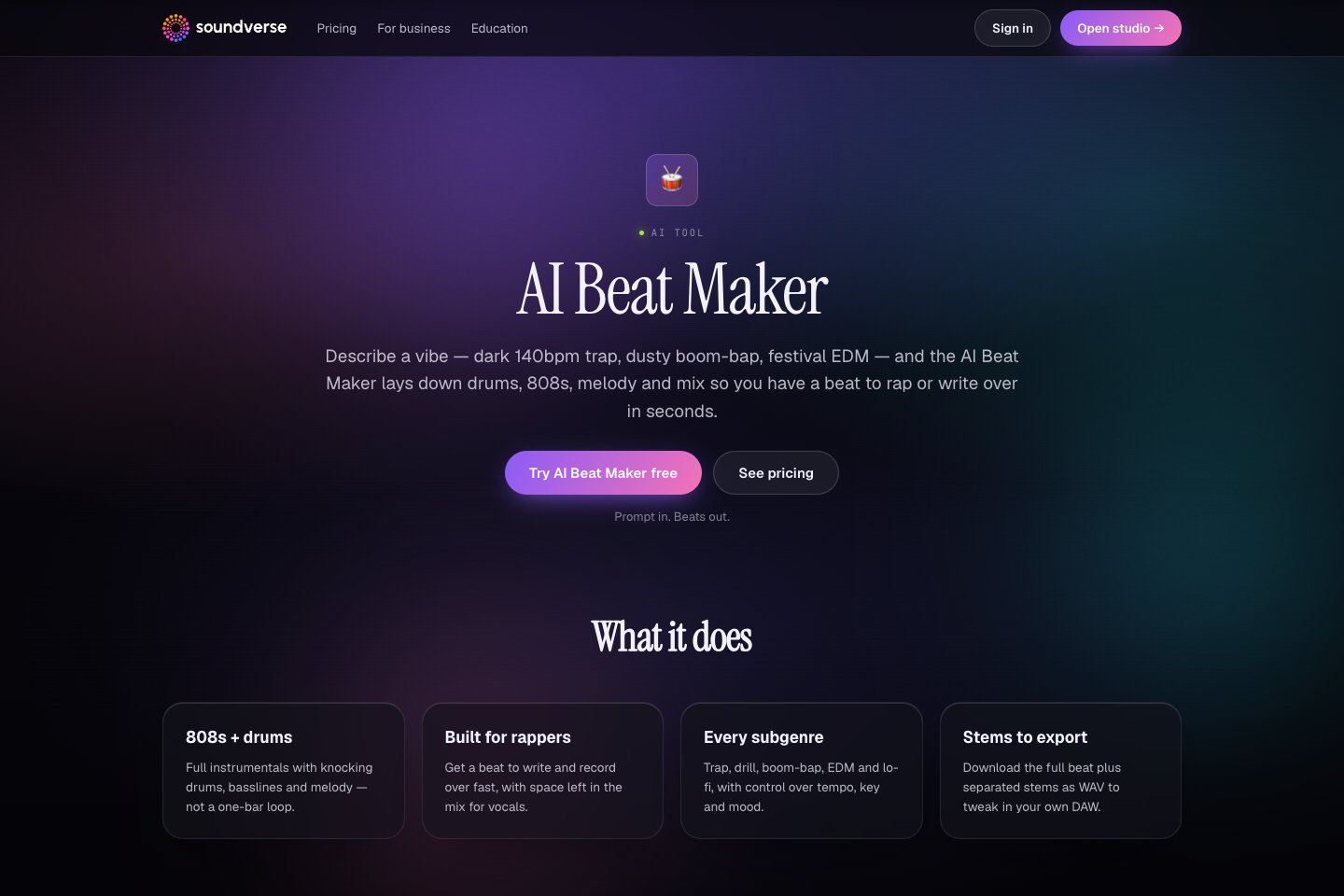 Soundverse AI Beat Maker