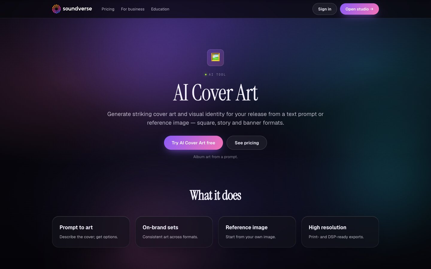 Soundverse AI Album Cover Generator