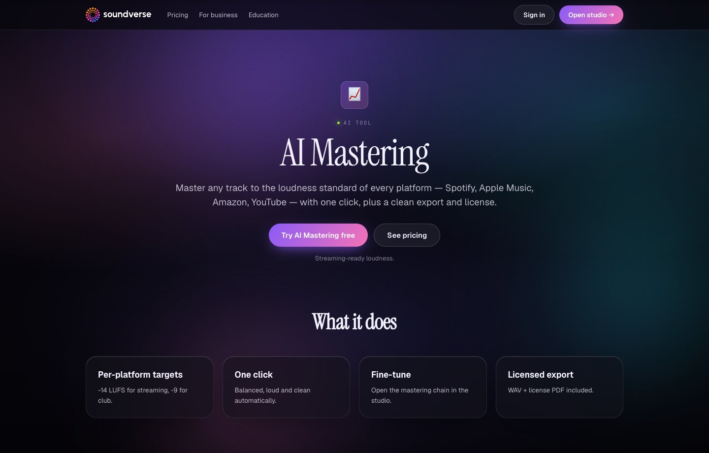 Soundverse AI Mastering