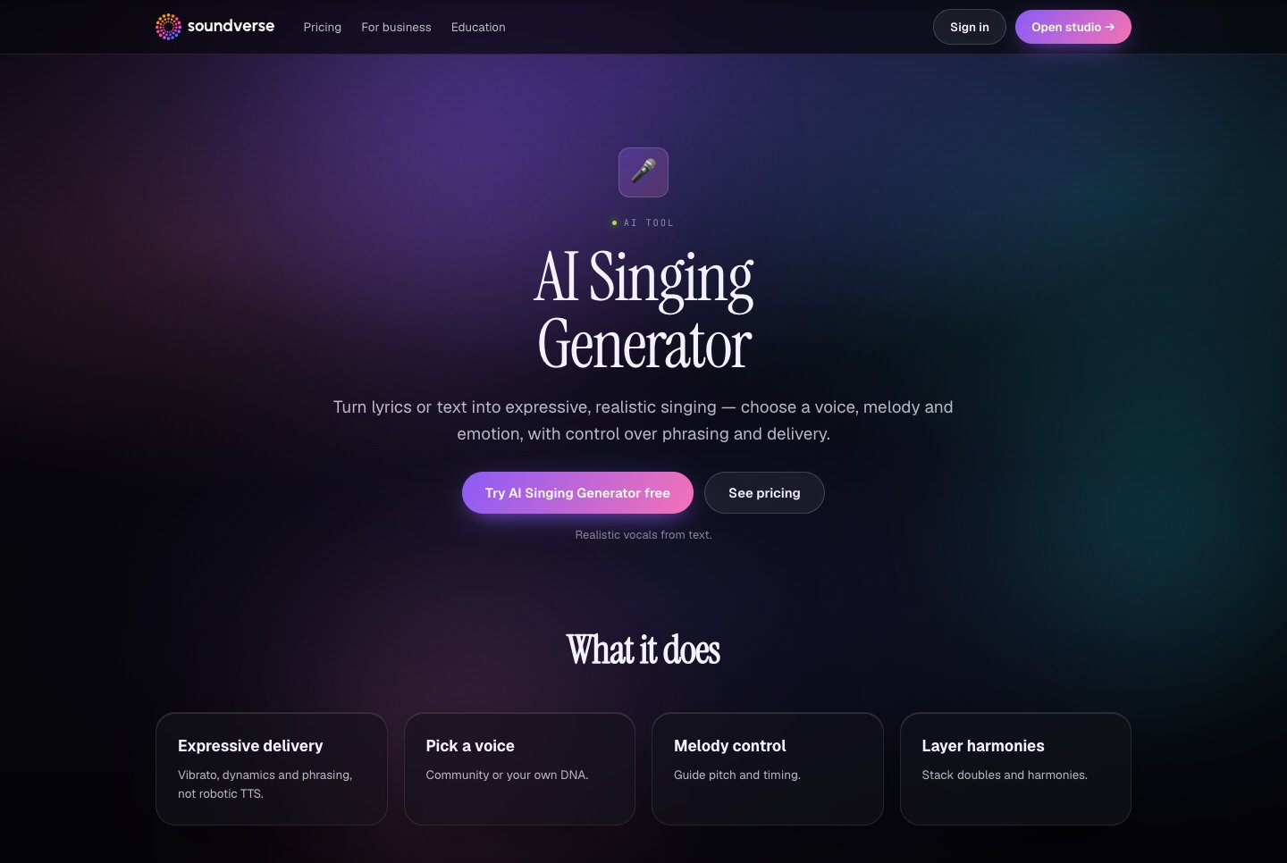 Soundverse AI Singing Generator