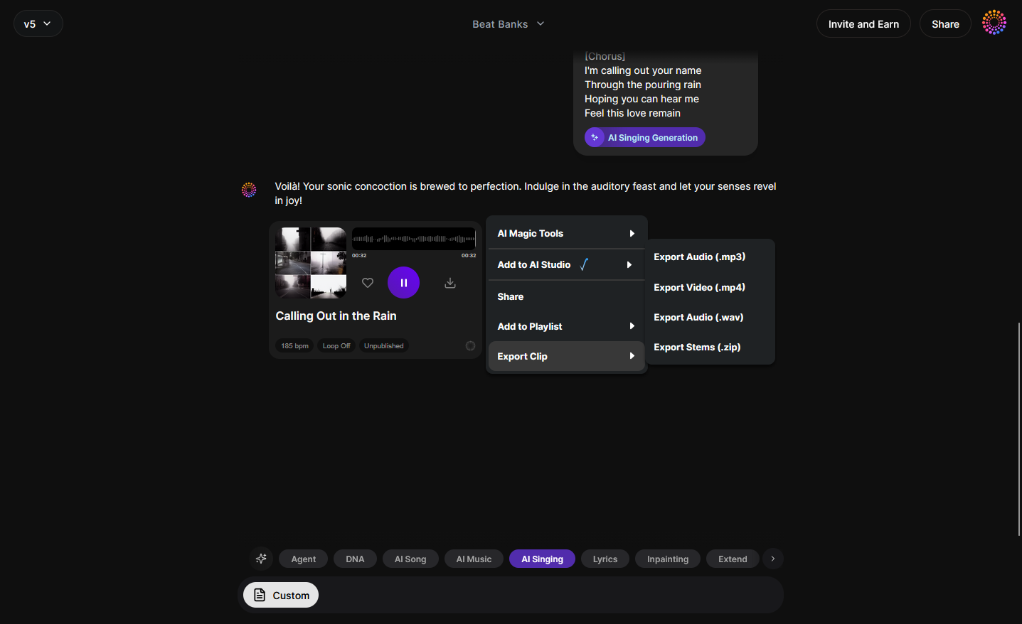 Download Vocals — Export for Practice or Production