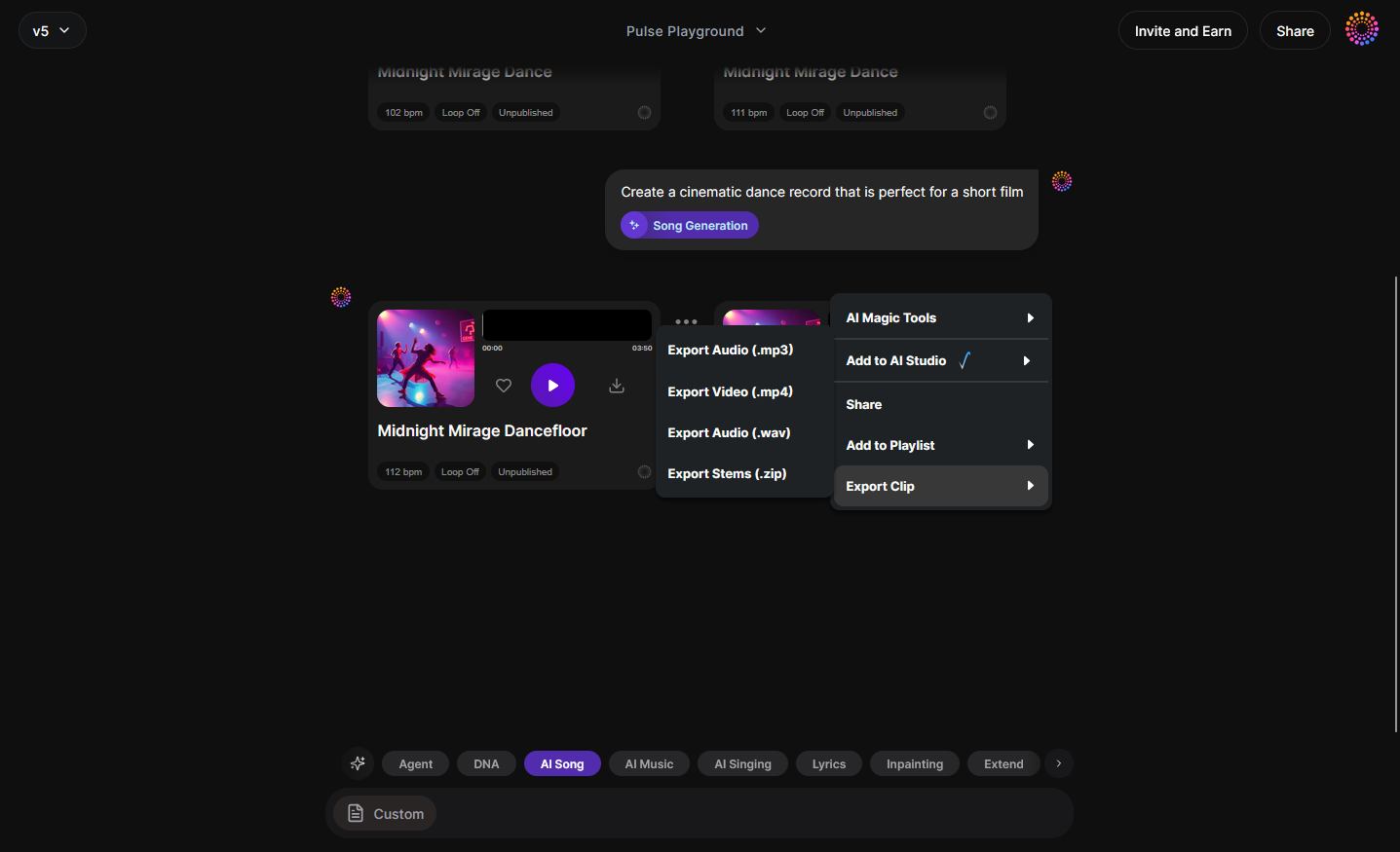 Export Options — Save Your Track