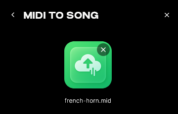 Upload MIDI — Upload MIDI file with melody