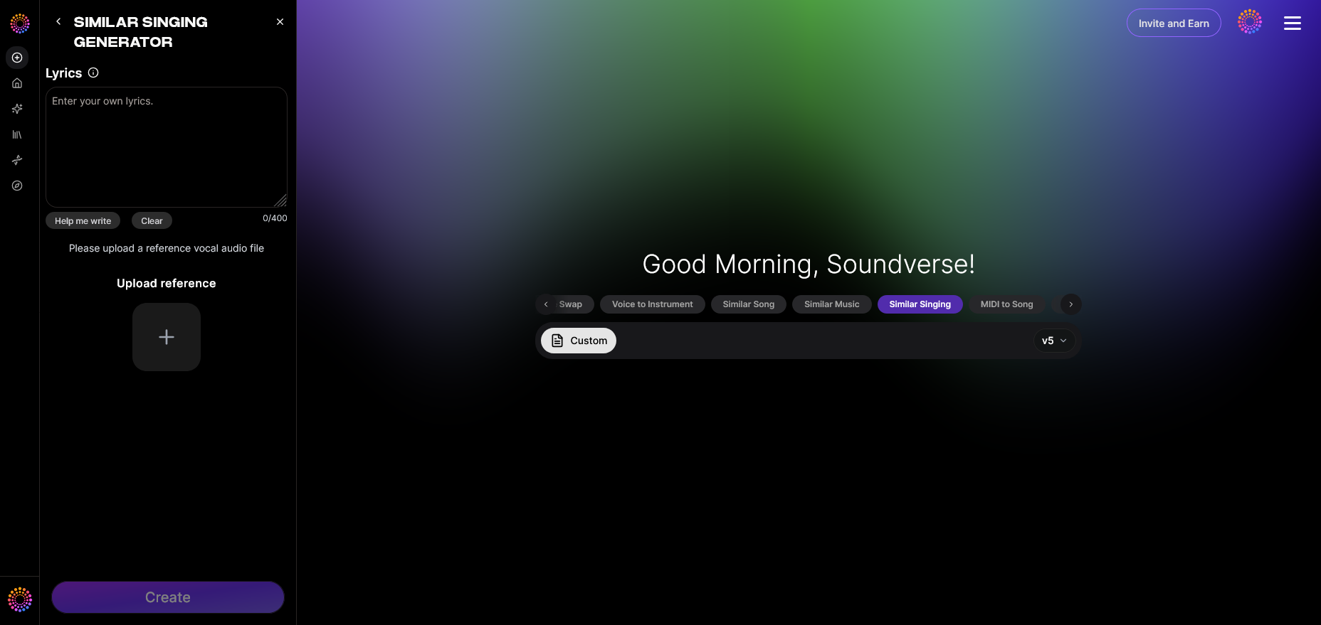 Feature Overview — Access Similar Singing Generator