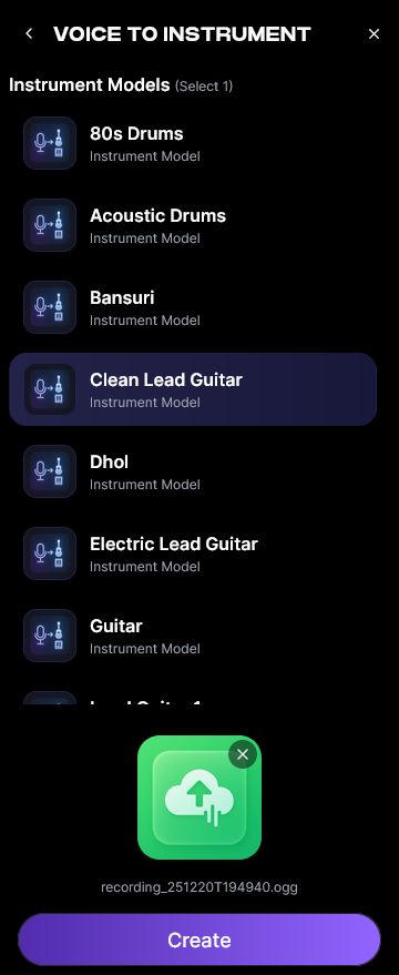 Upload Target Audio — Provide Vocal Input