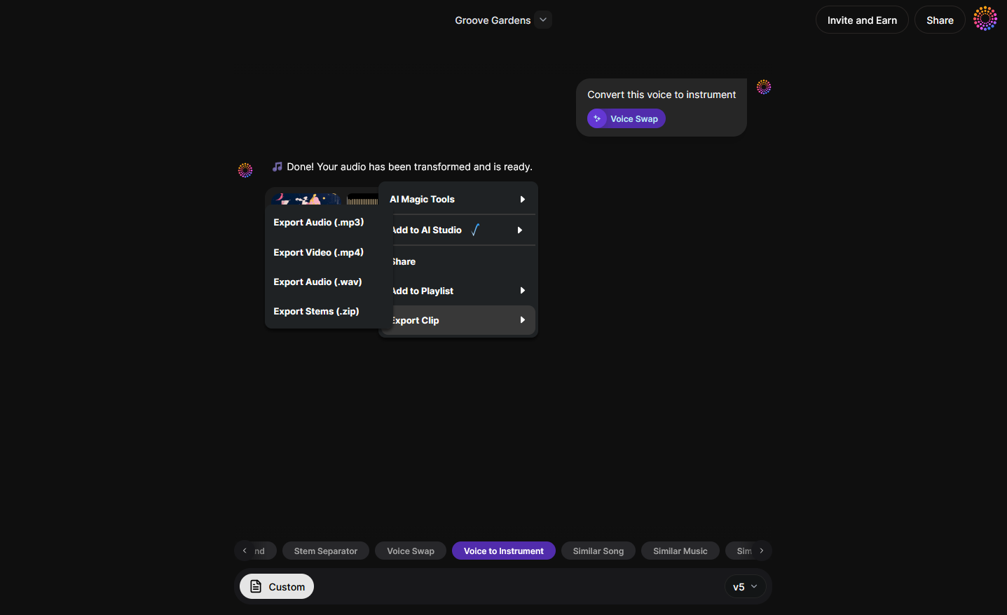 Download Result — Export Instrument Version