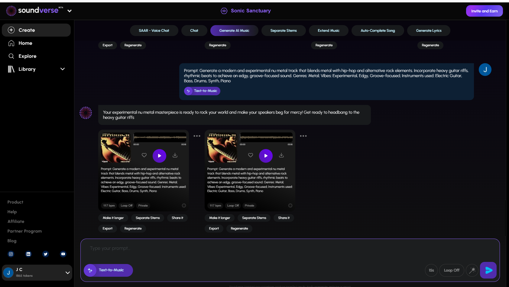 metal music AI prompts