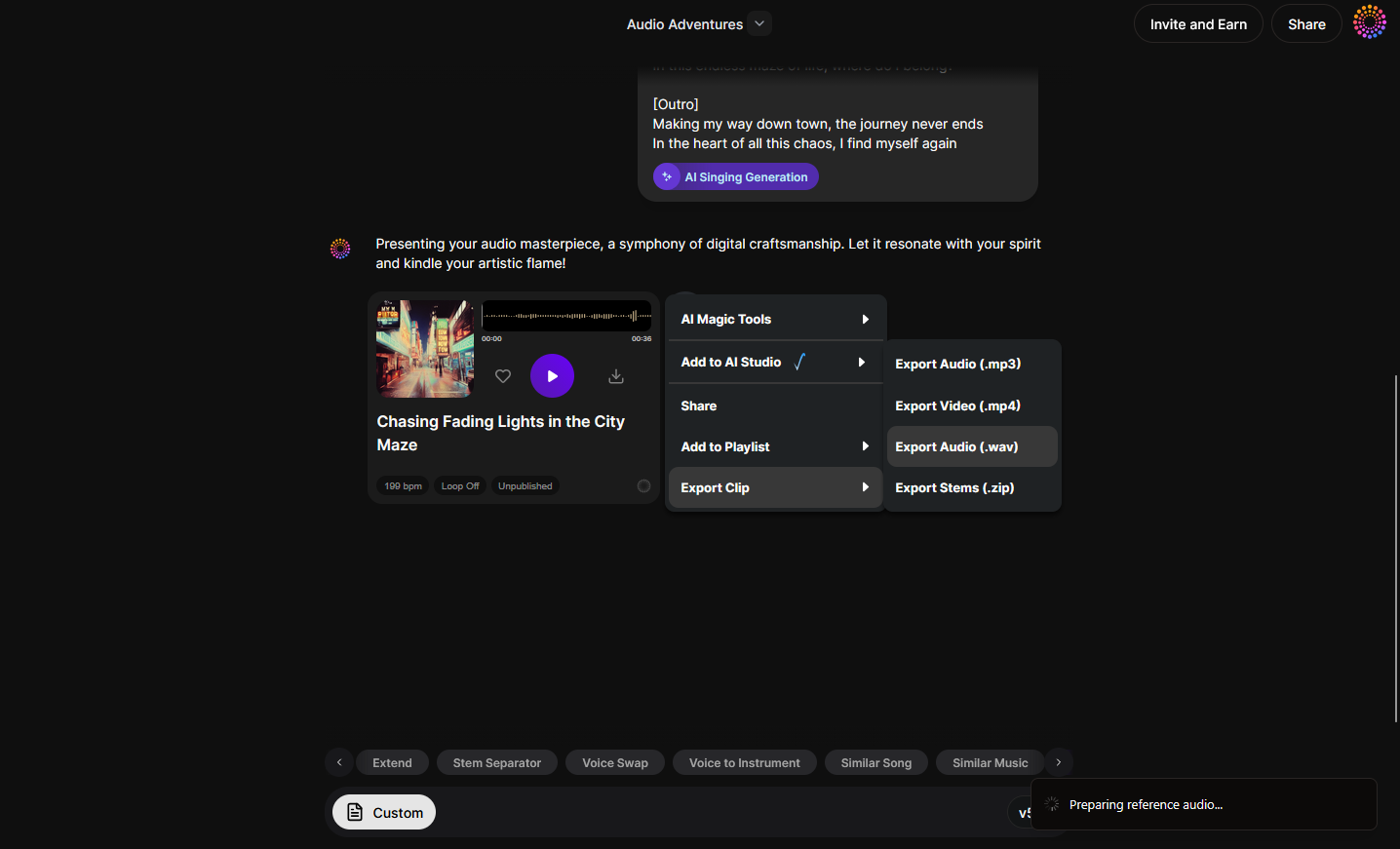Download Vocals — Export Generated Singing